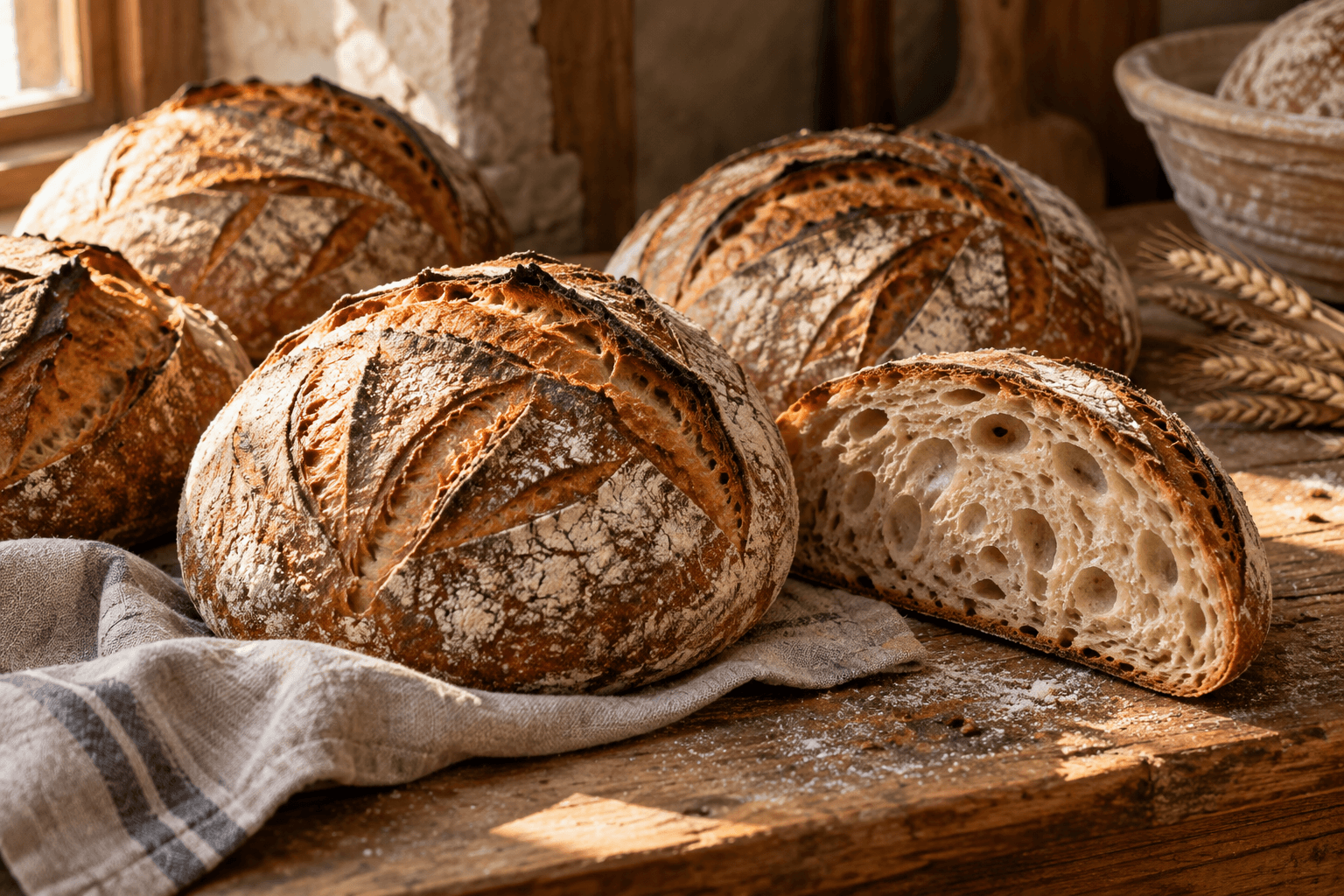 Bodegón de panes creado con IA